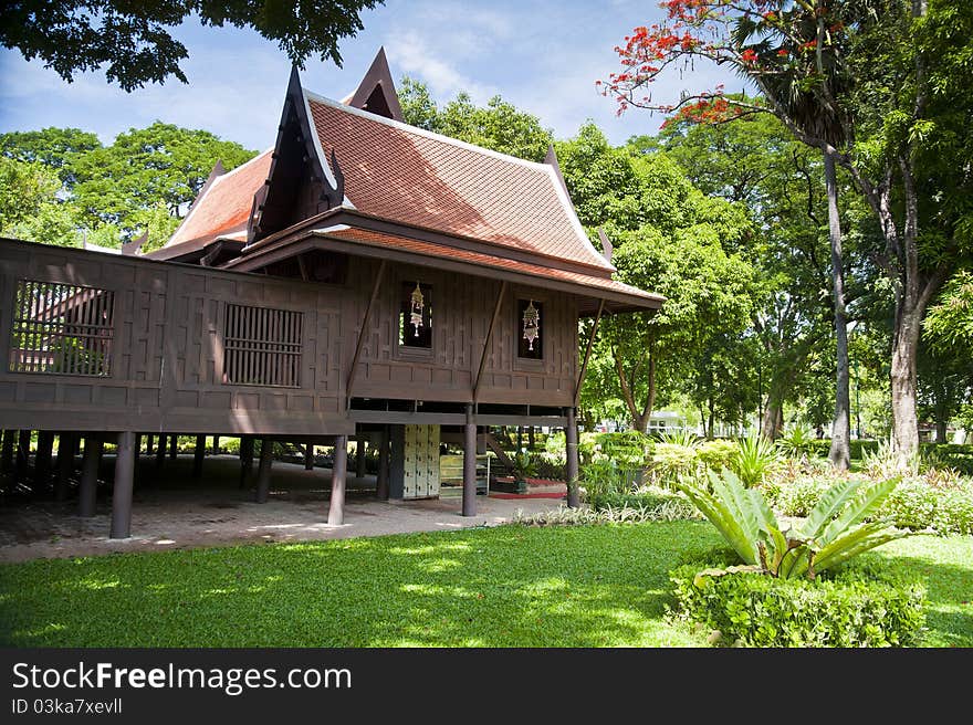 Old Thai house in the garden