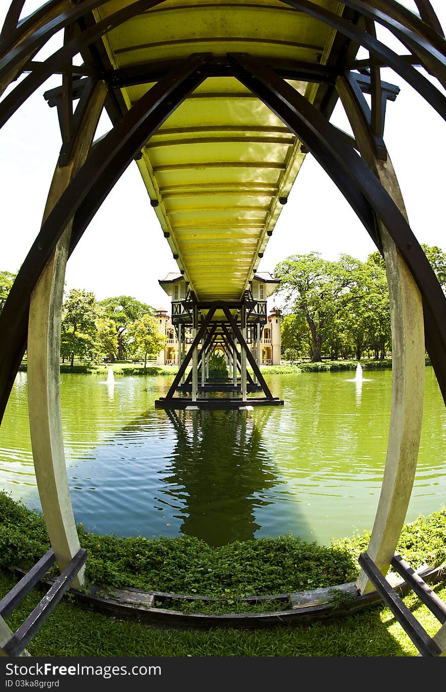 Wooden bridge in the palace. Wooden bridge in the palace