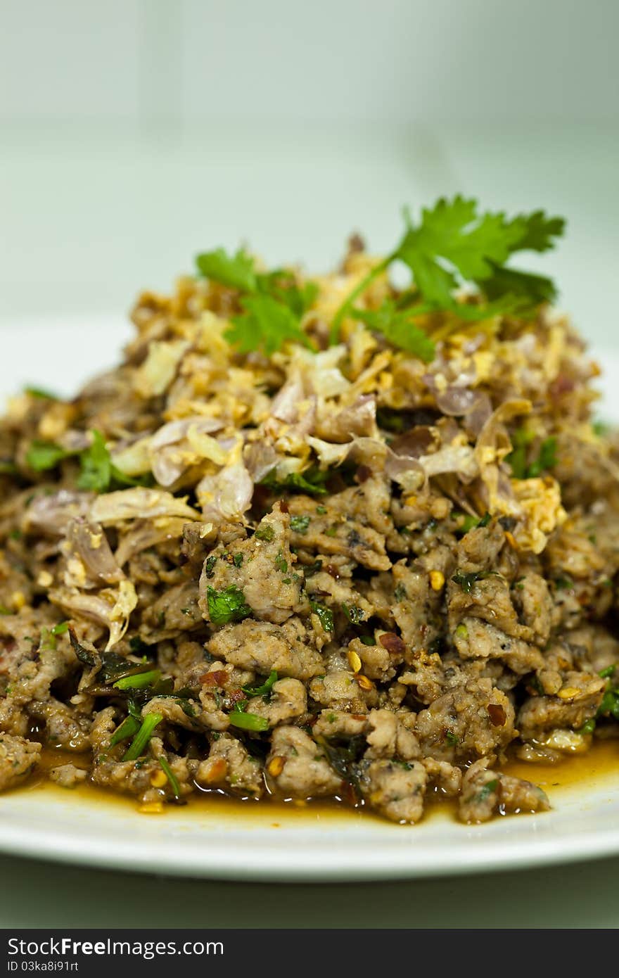 Minced spicy fish,thai food