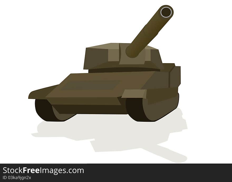 Military equipment. The modern tank on a white background.