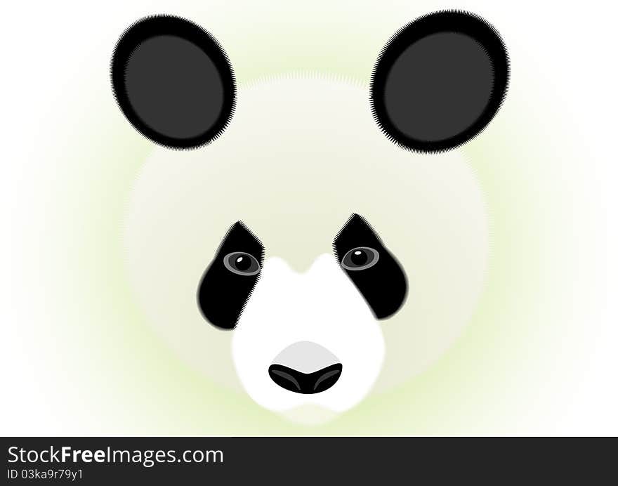 Illustration depicting a panda on a white background