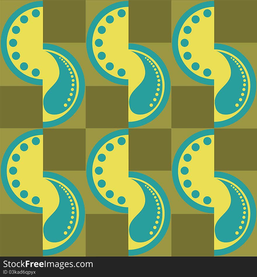 Seamless pattern of yellow semi-circles