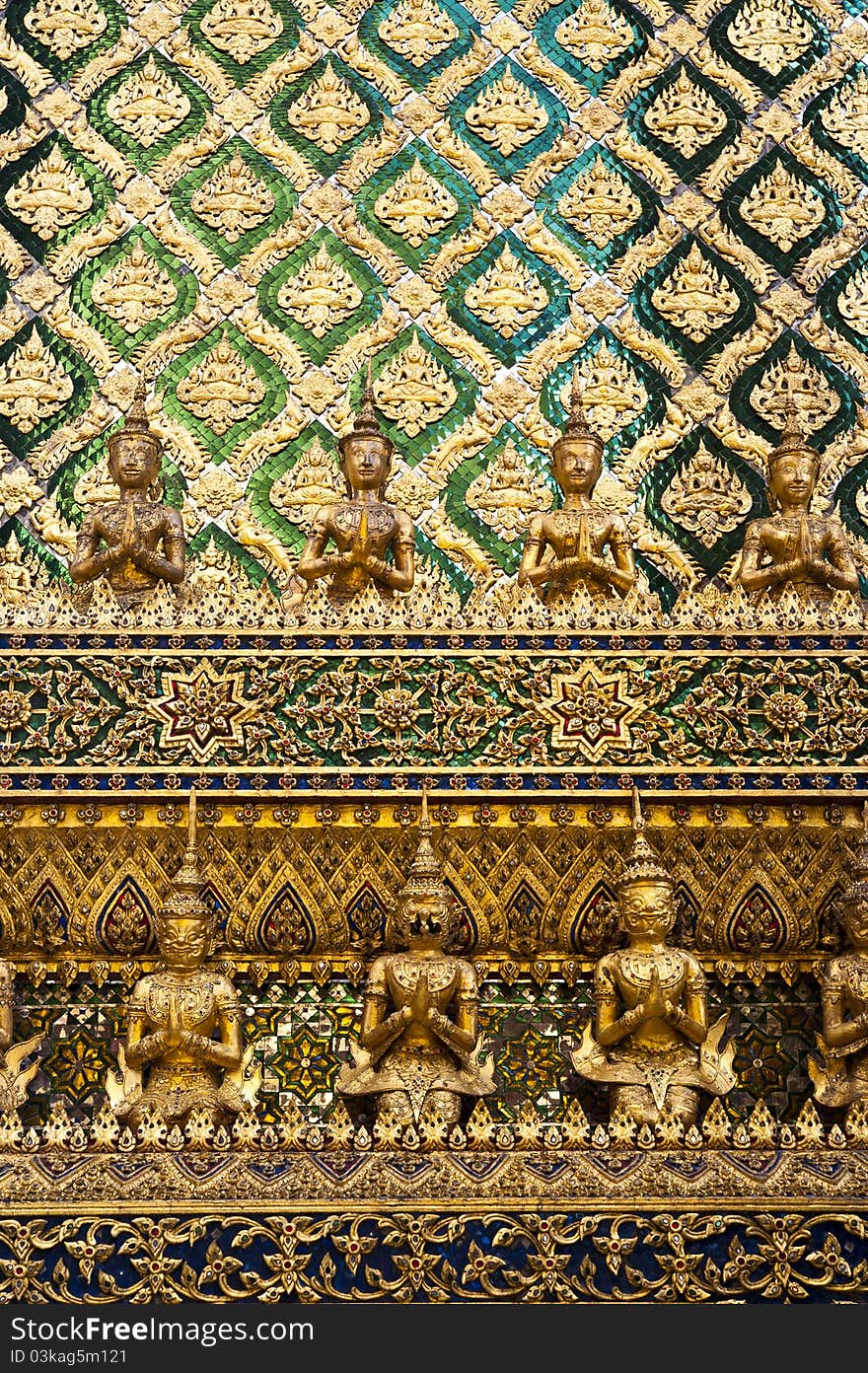 Beautiful wall of Thai grand palace. Beautiful wall of Thai grand palace