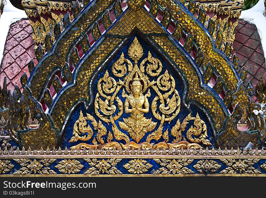 Thai style decoration of front gate in the palace. Thai style decoration of front gate in the palace