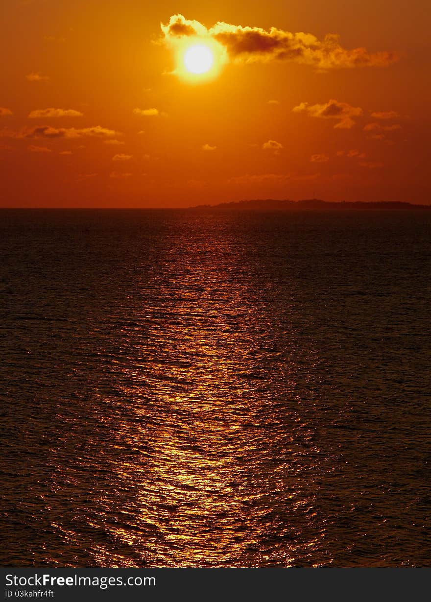 Sun rising in the early morning over the island of Bermuda 06/11. Sun rising in the early morning over the island of Bermuda 06/11