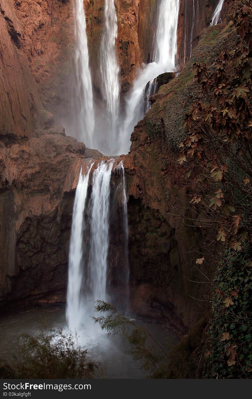 Ouzoud waterfalls in the mountains of Morocco