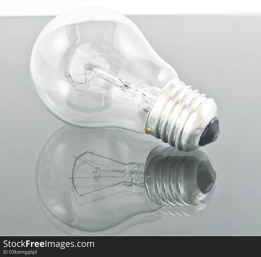 Light bulb isolated on grey