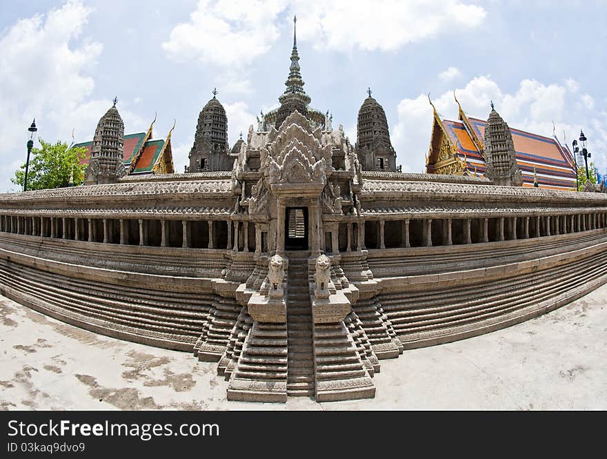 Small model of old Thai city in the past. Small model of old Thai city in the past