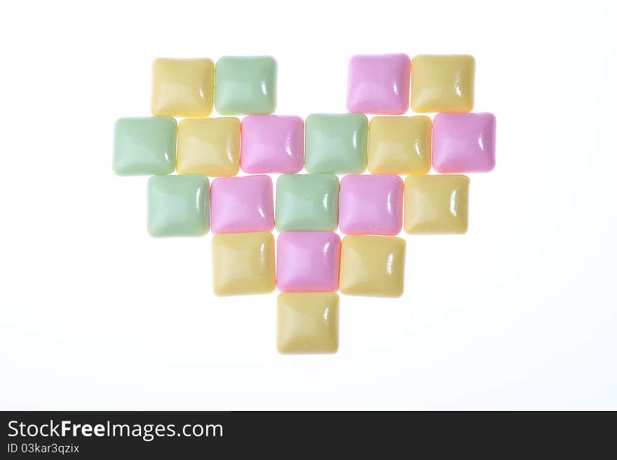 Chewing gum on white background