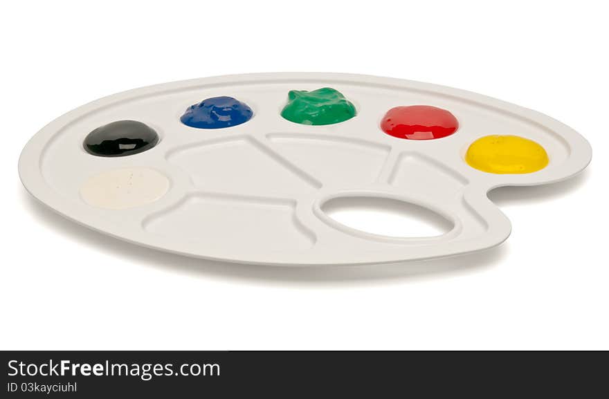 Plastic Palette With Paints