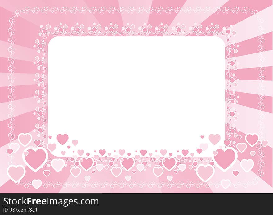 The pink frame heart for greeting cards. The pink frame heart for greeting cards