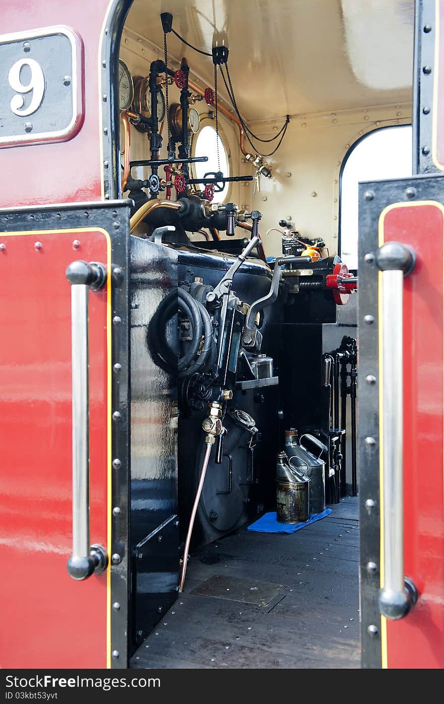 Vale of Rheidol Railway, Aberystwyth to Devils Bridge line, Engine Cab, North Wales, United Kingdom