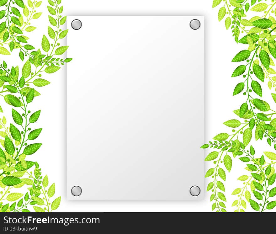 Blank Paper With Leafs