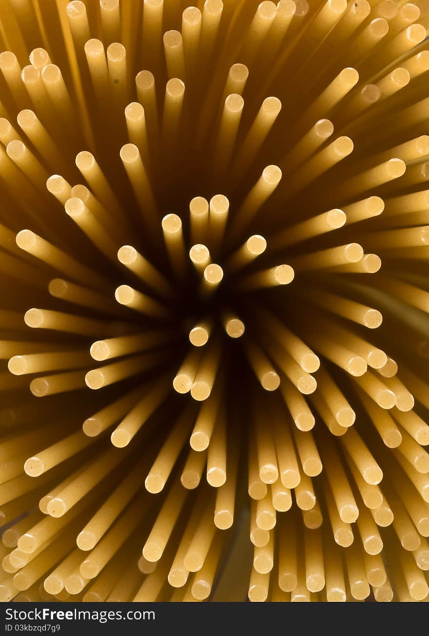 Closeup of spaghetti viewed from the top