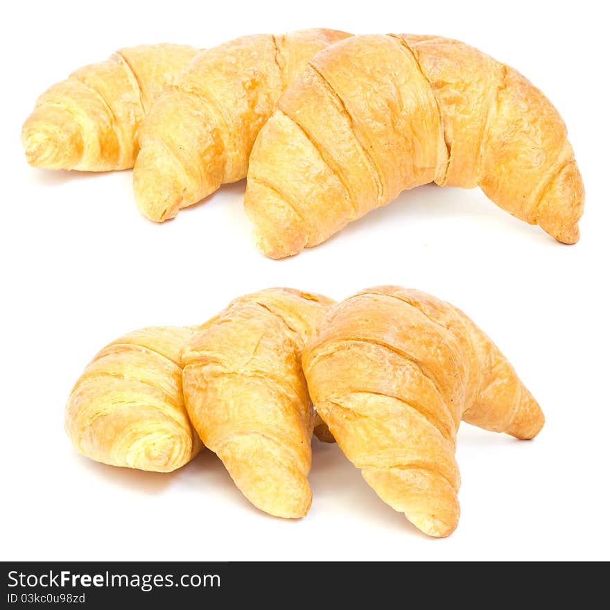 Three croissant. collage