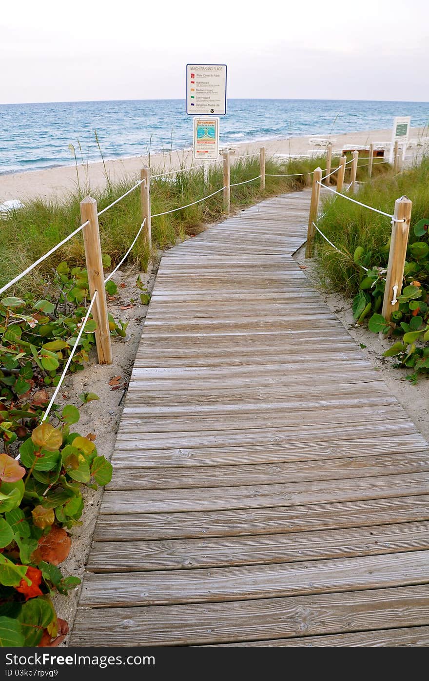 Boardwalk down to the beach in Florida. Boardwalk down to the beach in Florida