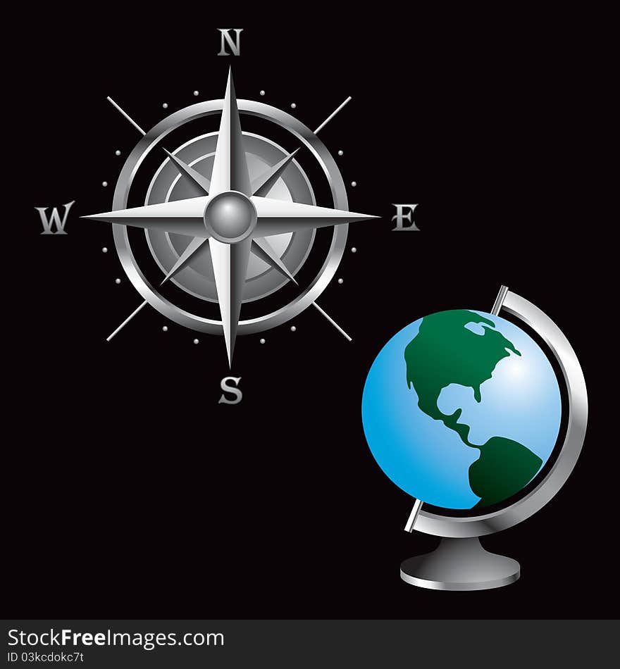 Globe and compass