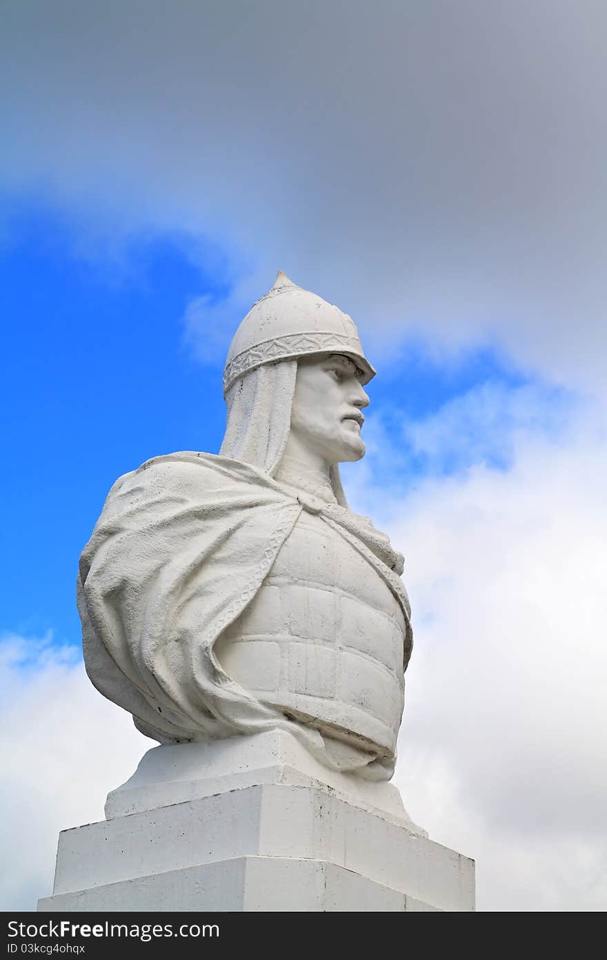 Monument Alexander Nevsky on celestial background