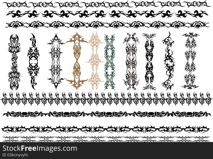 Tribal Artwork Collection isolated on white