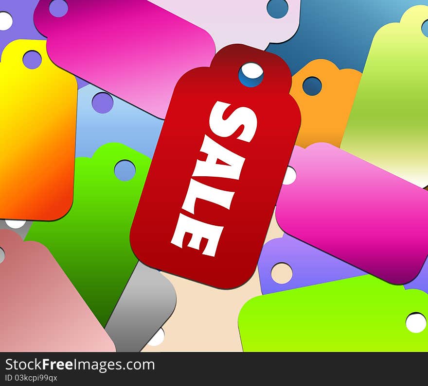 Colorful design big sale tags. Colorful design big sale tags