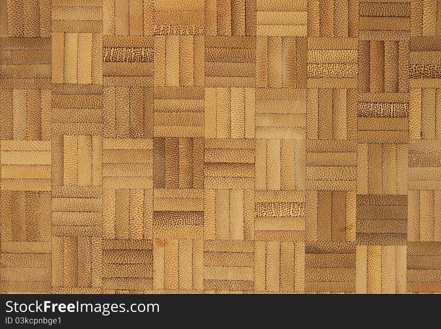 Inside of bamboo cut into strips and laid into squares