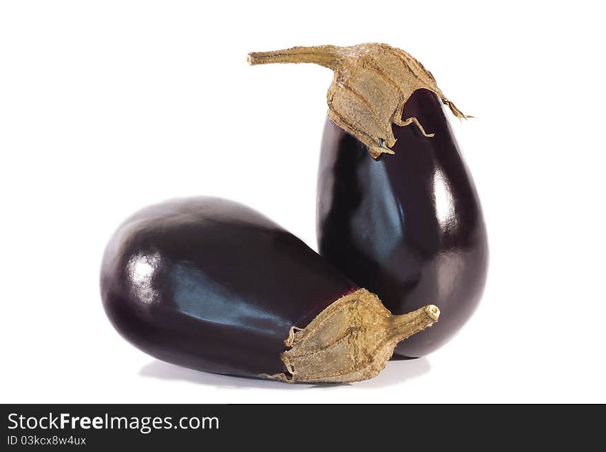 Eggplant isolated on white background, fruits and vegetables