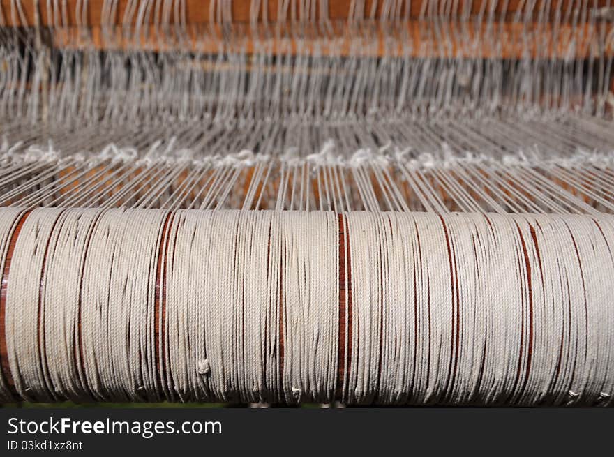 A weaving loom with the strings isolated. A weaving loom with the strings isolated