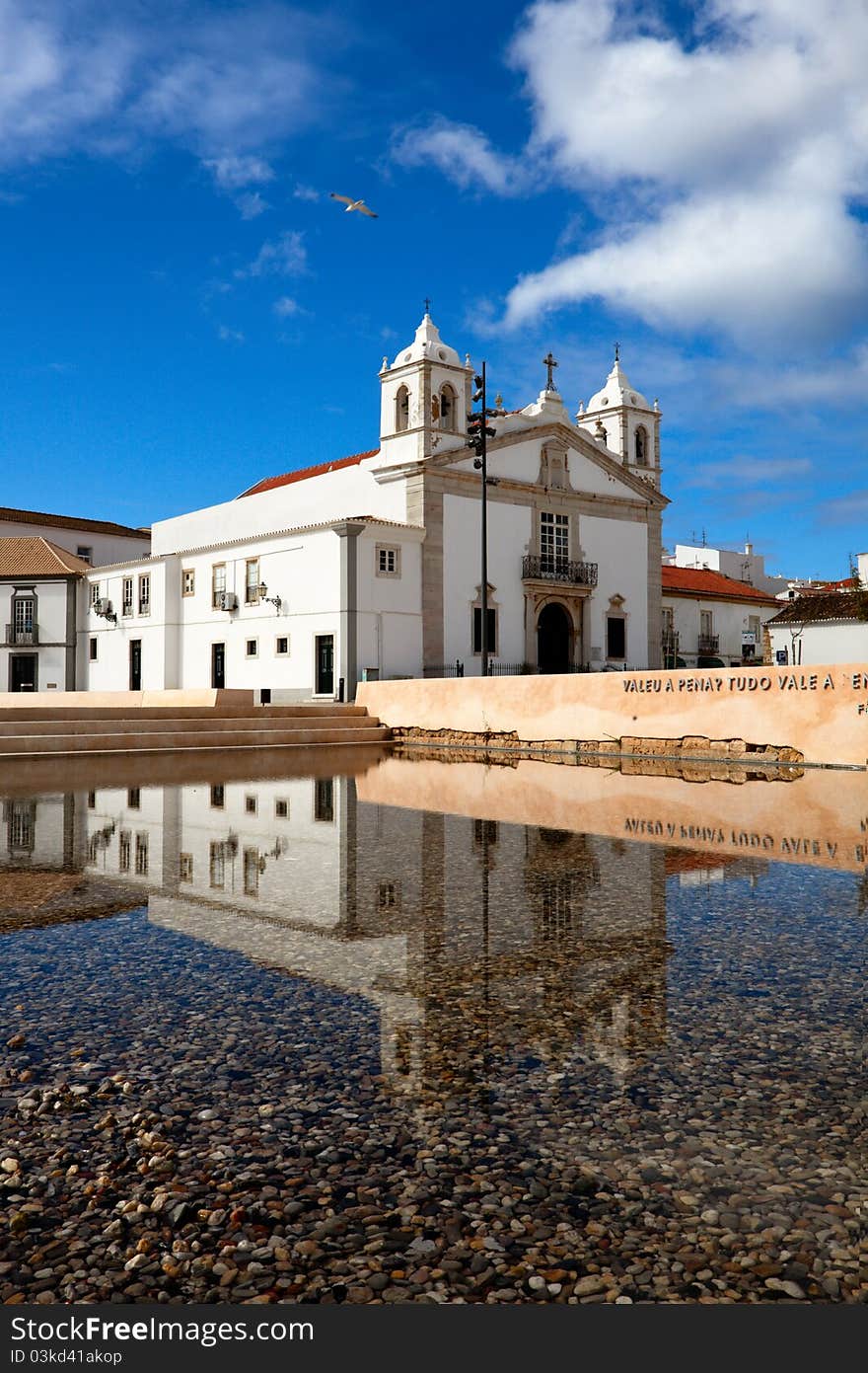 Church of Santa Maria reflected in the water