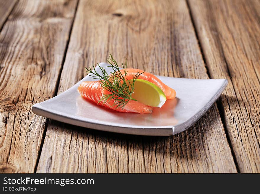 Smoked salmon appetizer