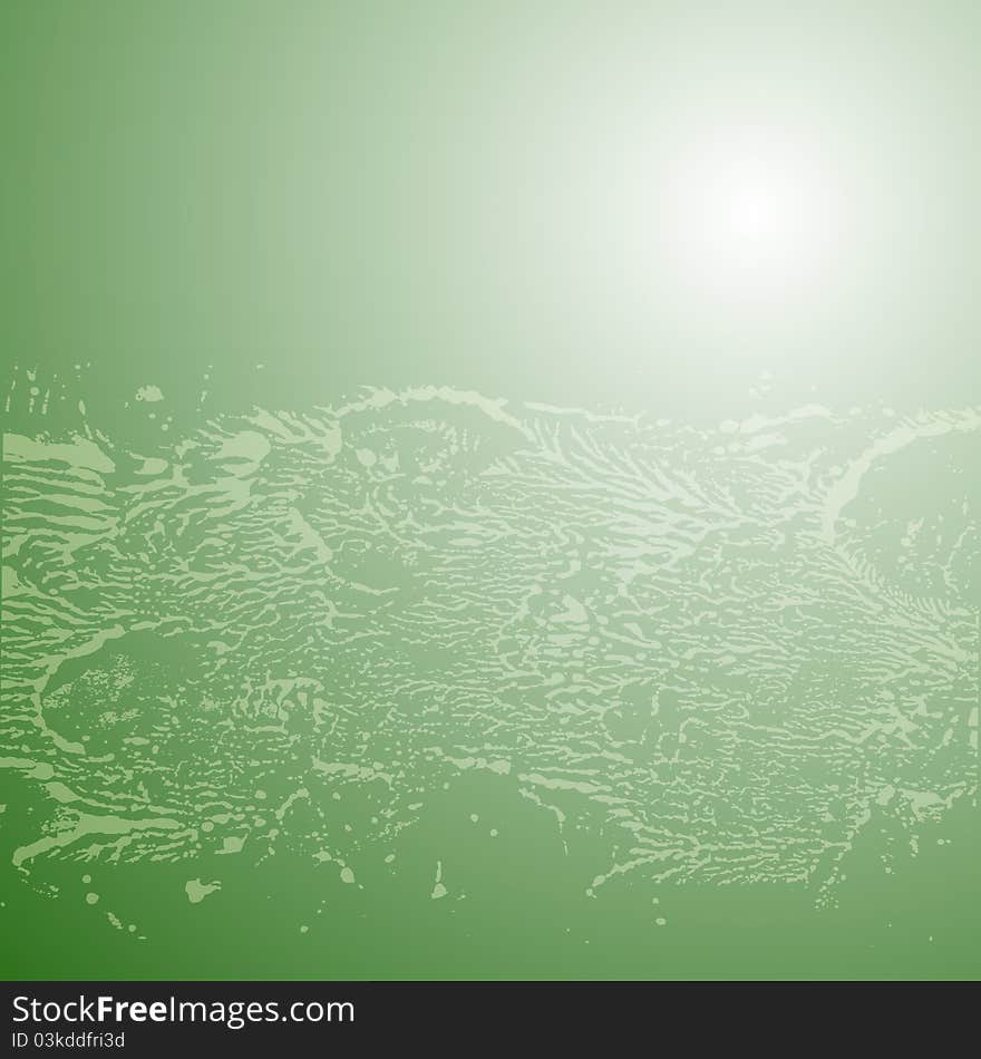 Abstract background with light stains on the green