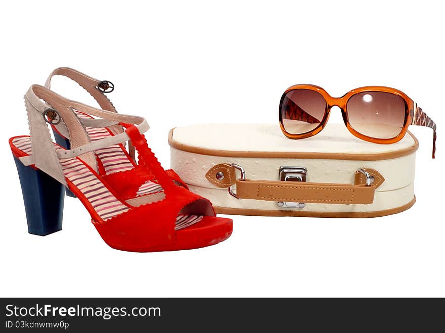 Beautician, shoes and sun glasses