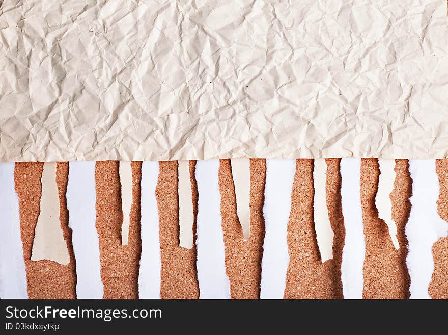 Abstract old crushed paper background. ripped piece of paper