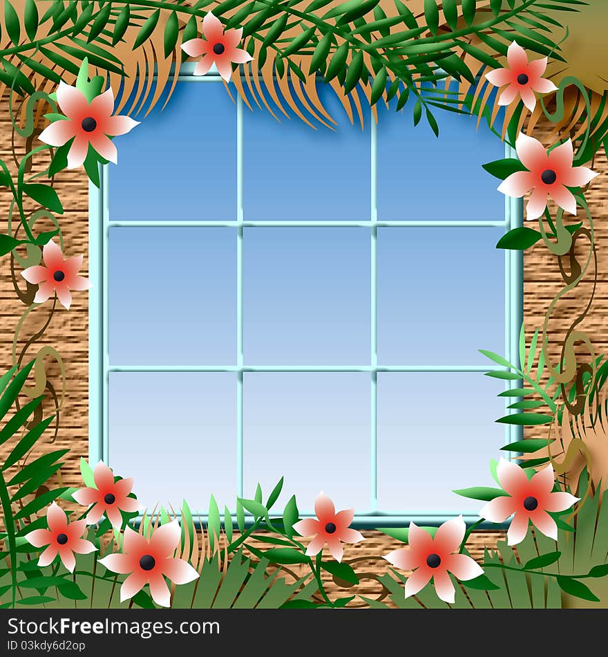 Tropical window view