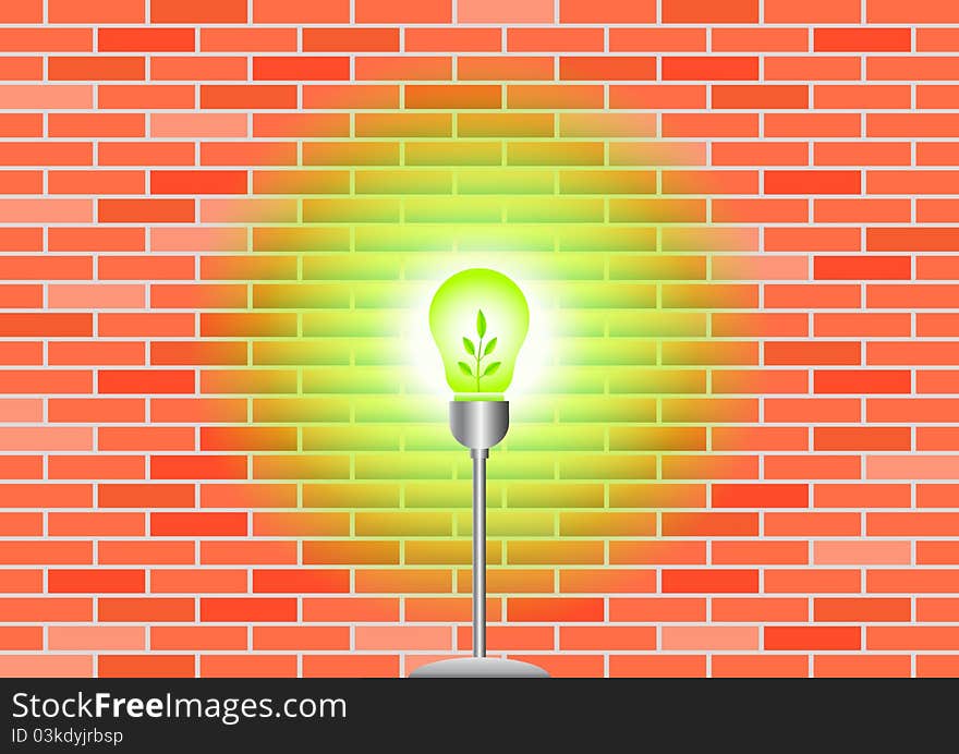 Brick-work with eco bulb