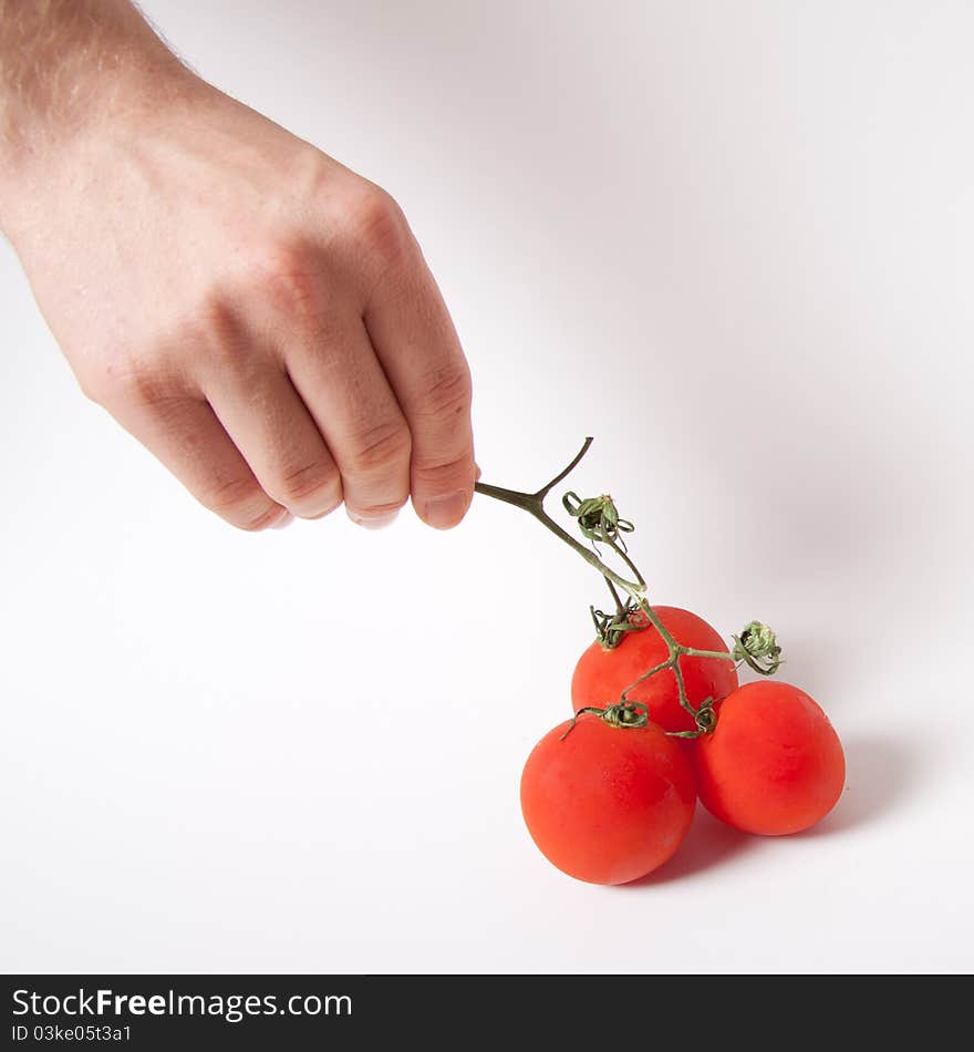 Three tomato  tomato isolated on white background. Three tomato  tomato isolated on white background