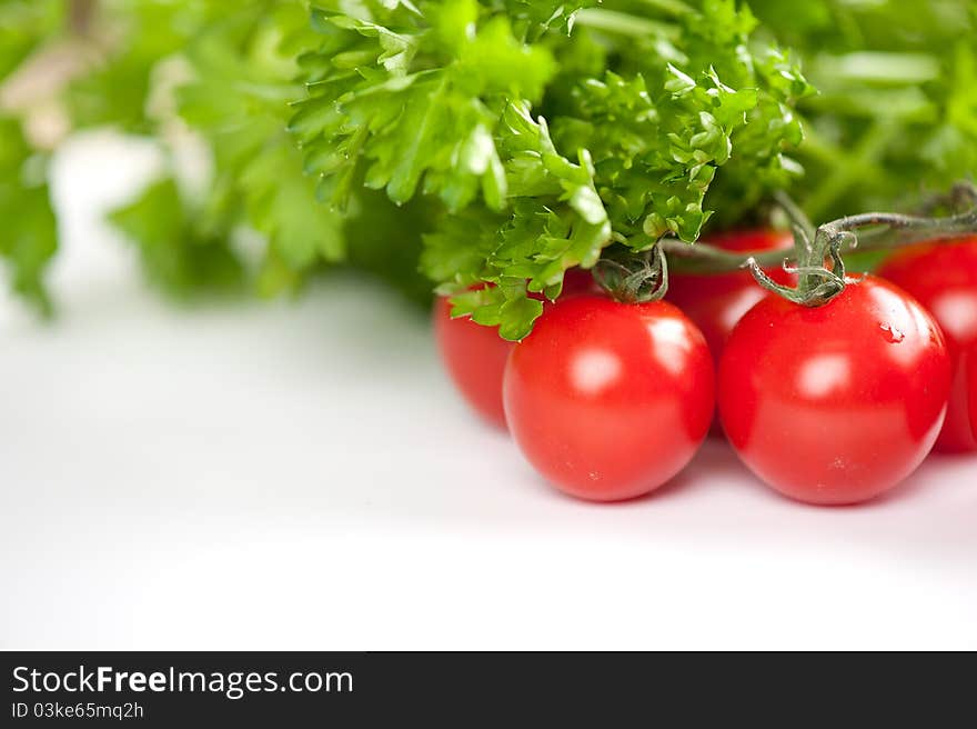 Closeup photo of fresh tomatoes