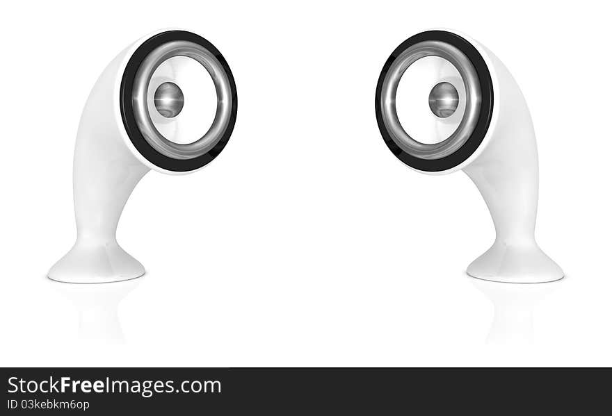 Original design by me of two modern speakers (3d render)