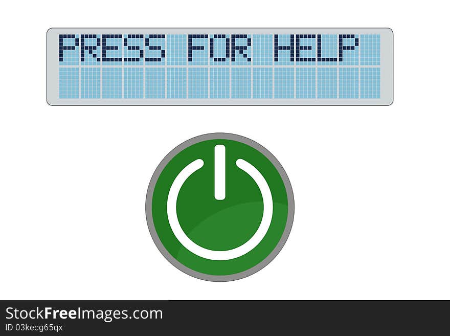 Display shows the words press for help. Display shows the words press for help.