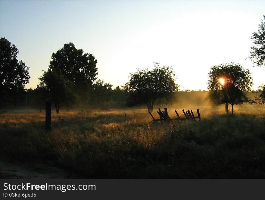 Dawn in the village