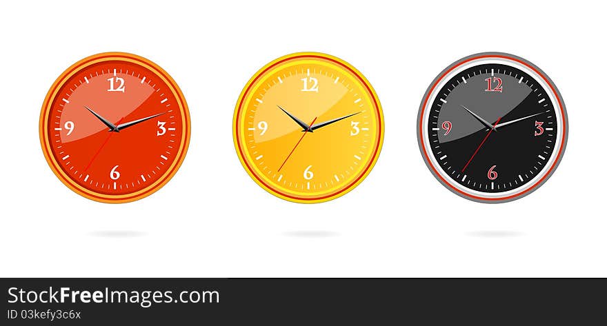 Classic and modern clocks set