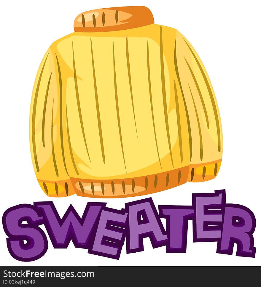 Illustration of isolated letter of sweater on white background