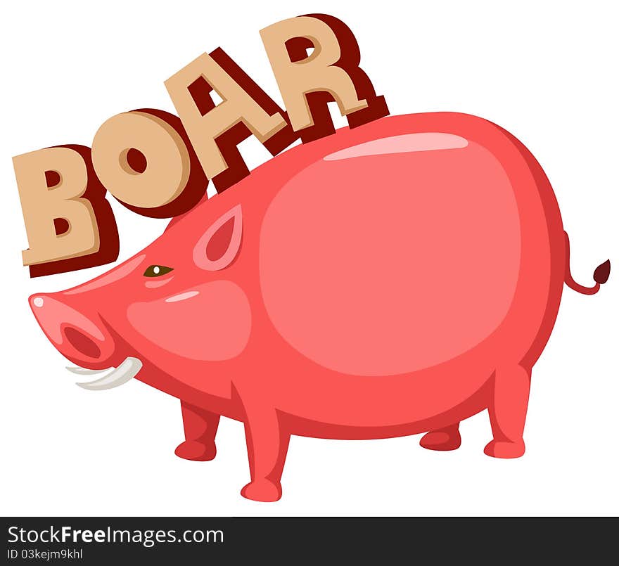 Illustration of isolated letter of boar on white background