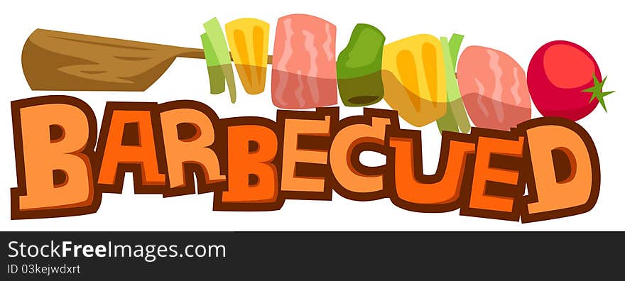 Illustration of isolated letter of barbecued on white background