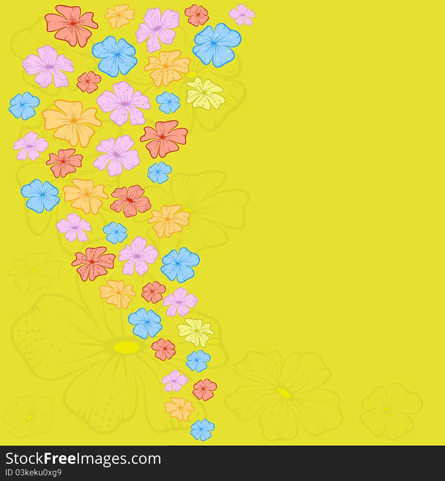 Vector greetings card for holiday with floral pattern. Vector greetings card for holiday with floral pattern.