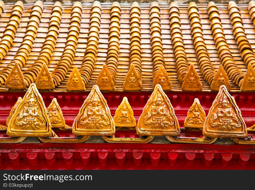 Detail temple roof,Wat Suthut Bangkok thailand. Detail temple roof,Wat Suthut Bangkok thailand.