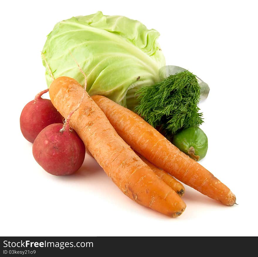 Vegetables isolated on a white