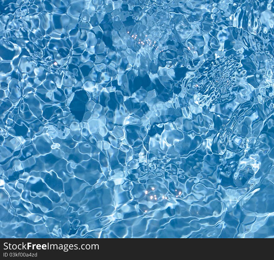 Movement of water in pool blue water