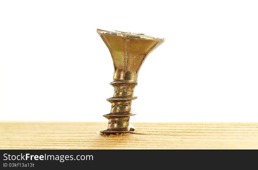 Screw in a piece of wood