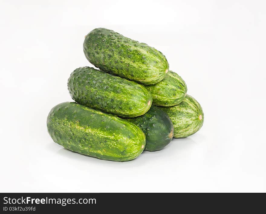 Small group of green cucumbers