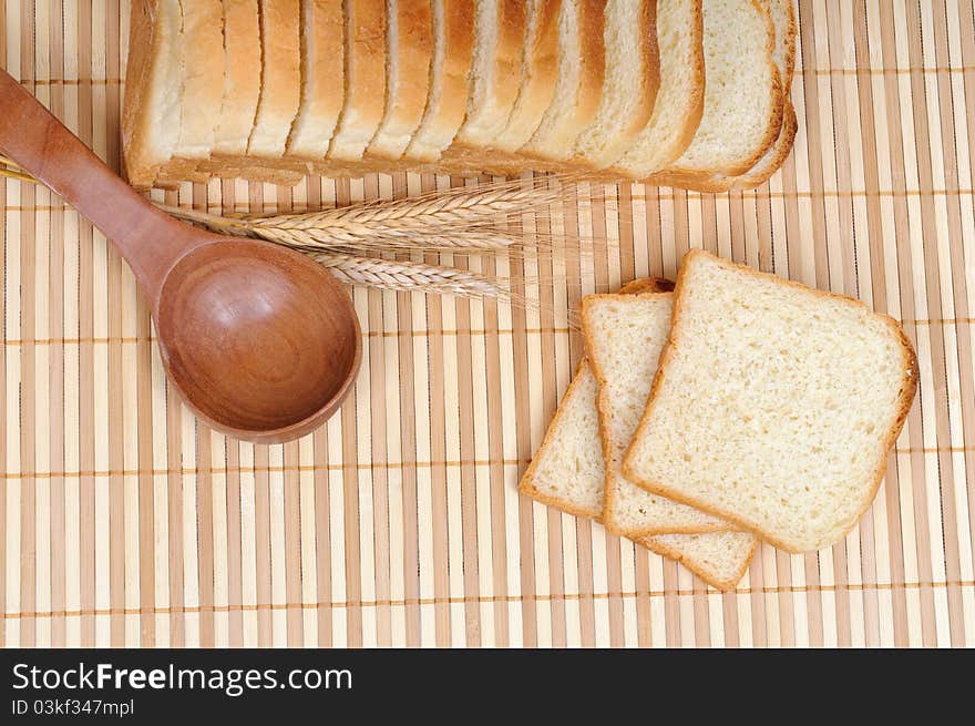 Toasts with a spoon and cereals